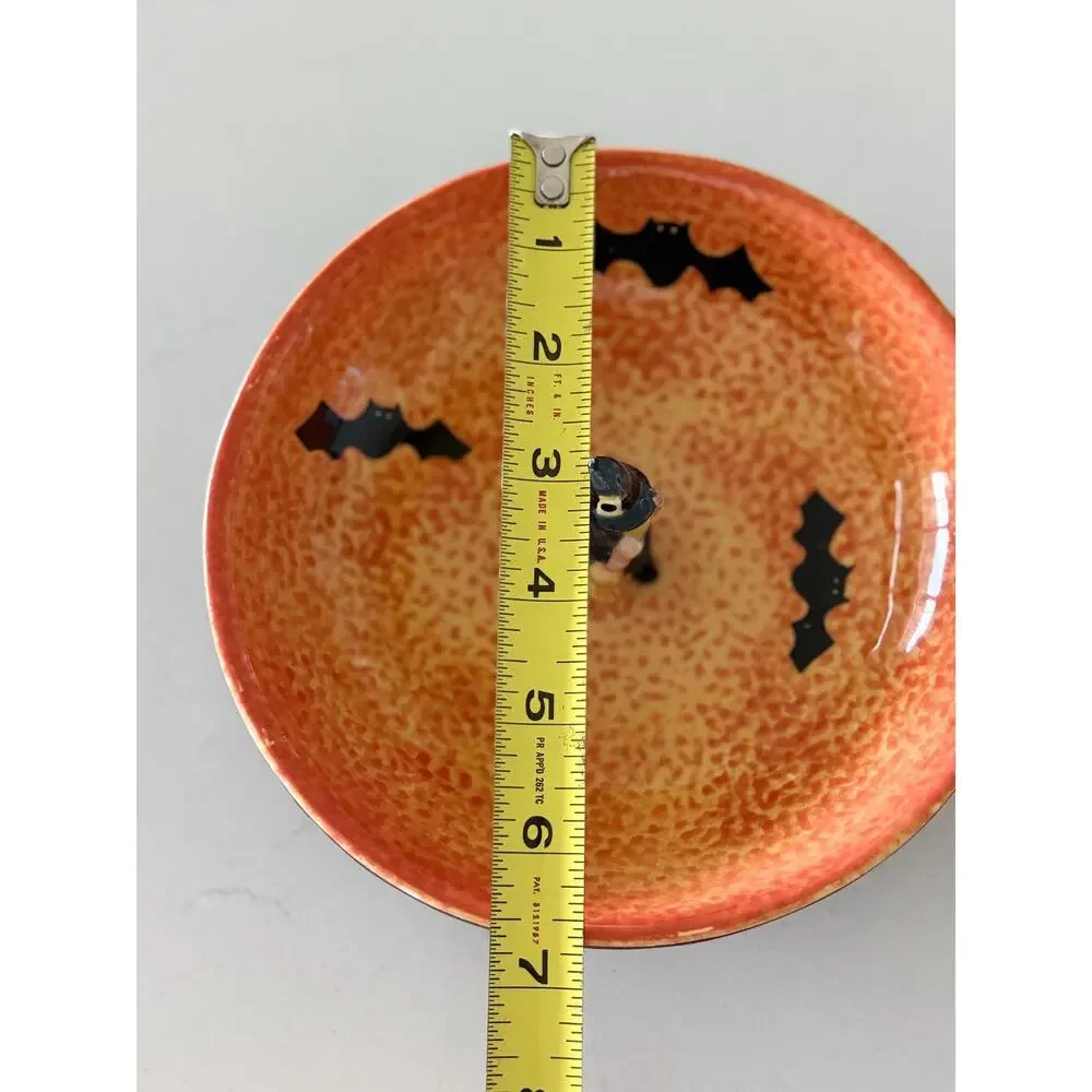 Vintage 1990s Target Halloween Witch Candy Dish, Ceramic Bat Bowl, Retro Decor